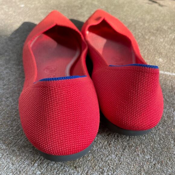 Rothy’s Red/Flame? Pointed Toe Ballet Flats Shoes Women’s 8.5 - Picture 4 of 7